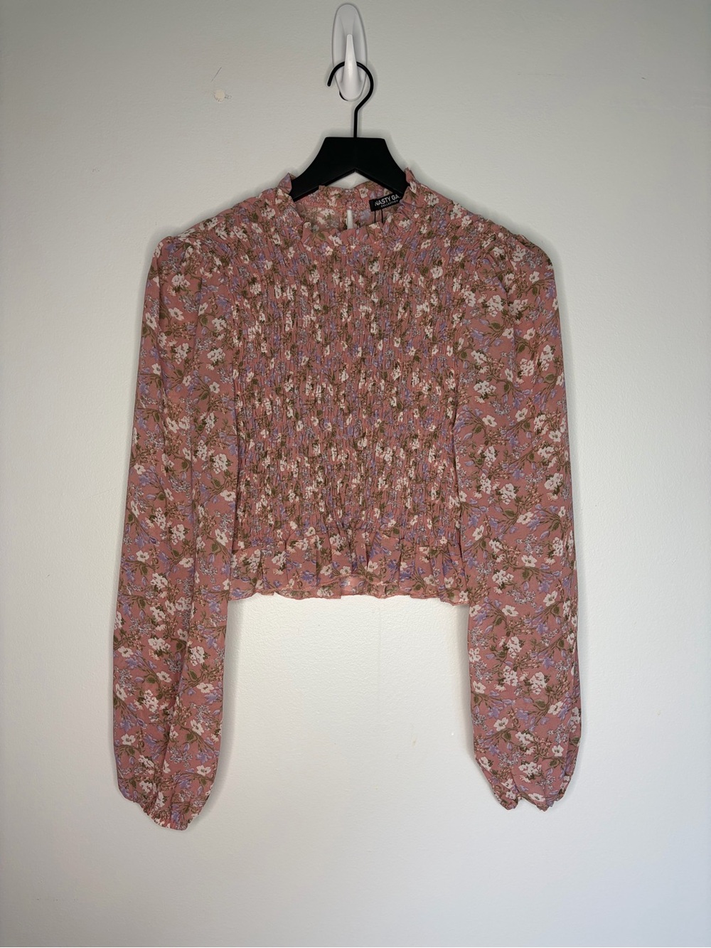 NWT | Shirred Floral Long-Sleeve Blouse